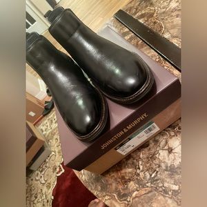 Johnston and Murphy men shoes Raleigh Chelsea black full grain.